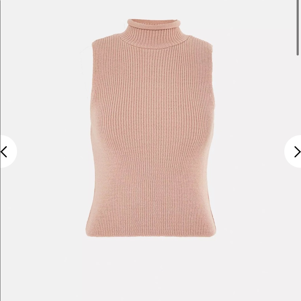 Tall brown knitted high neck top